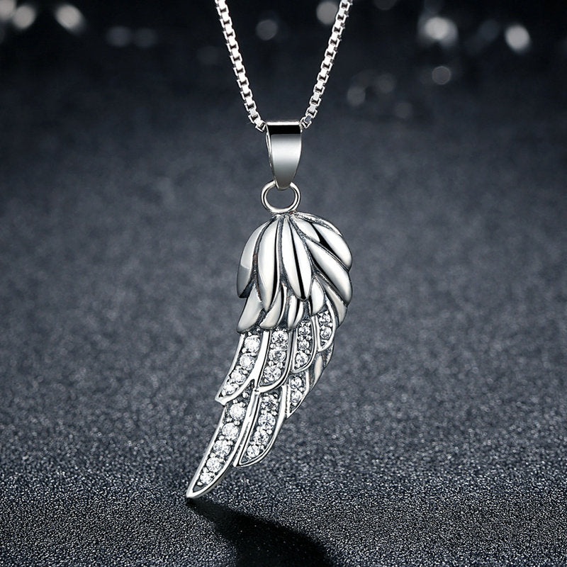 Jewelry silver chain angle wing necklace personalized necklace for mom
