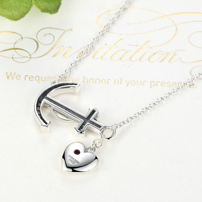 Anchor necklace in sterling silver anchor jewelry
