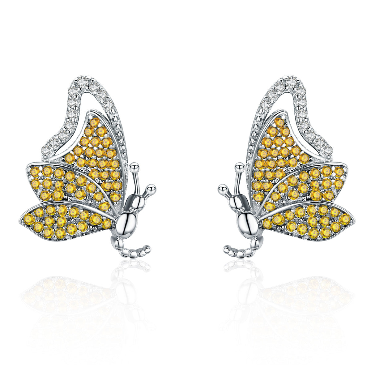 silver butterfly earrings