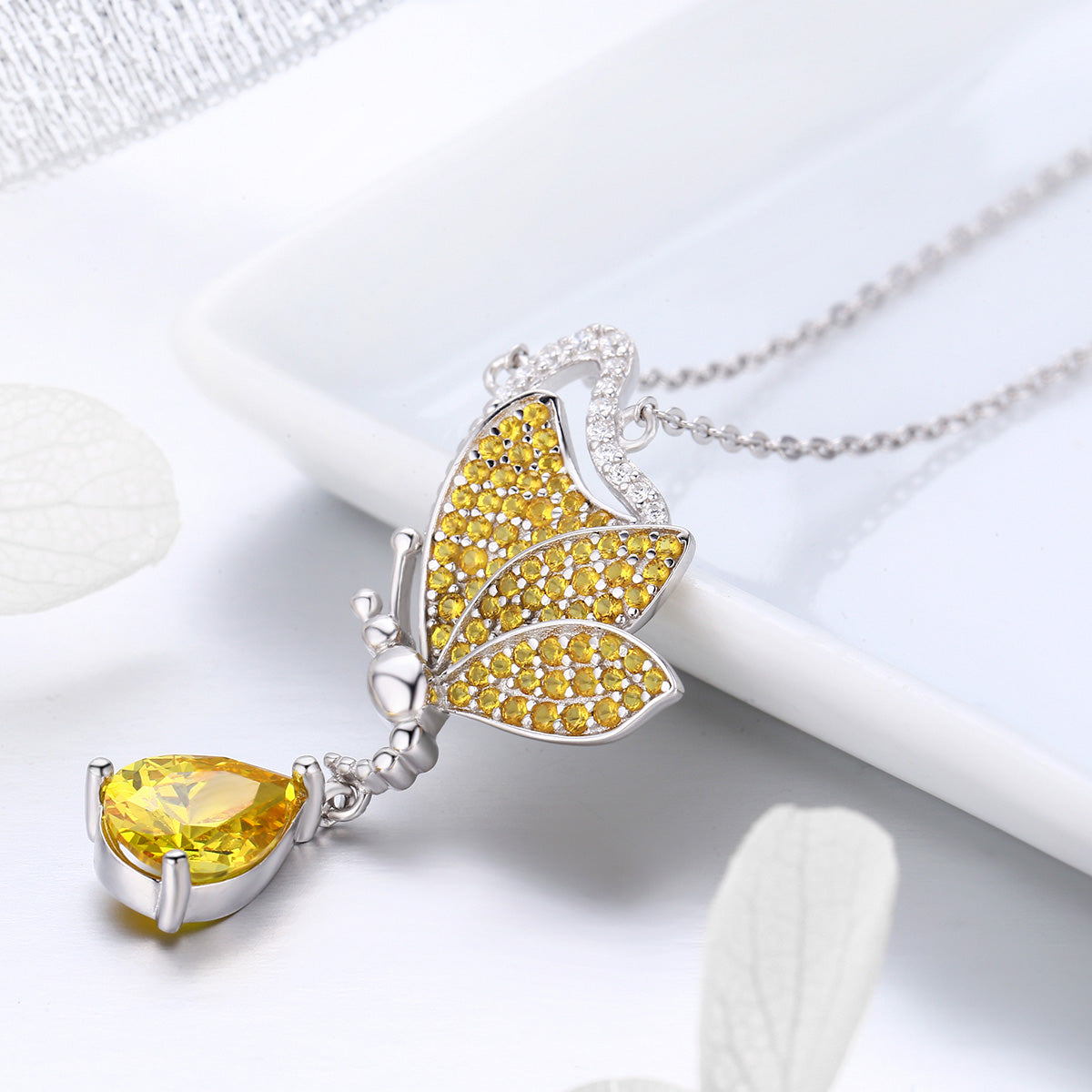 silver butterfly necklace