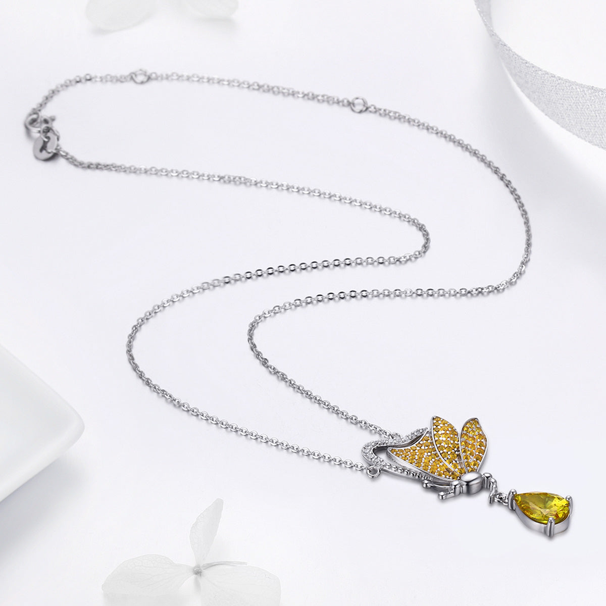 silver butterfly necklace