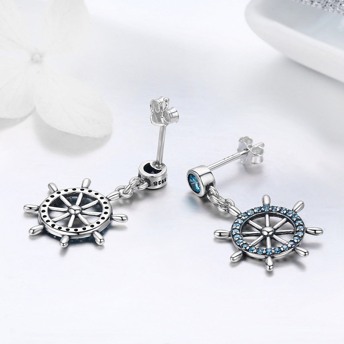 Sterling silver anchor earrings anchor stud earrings