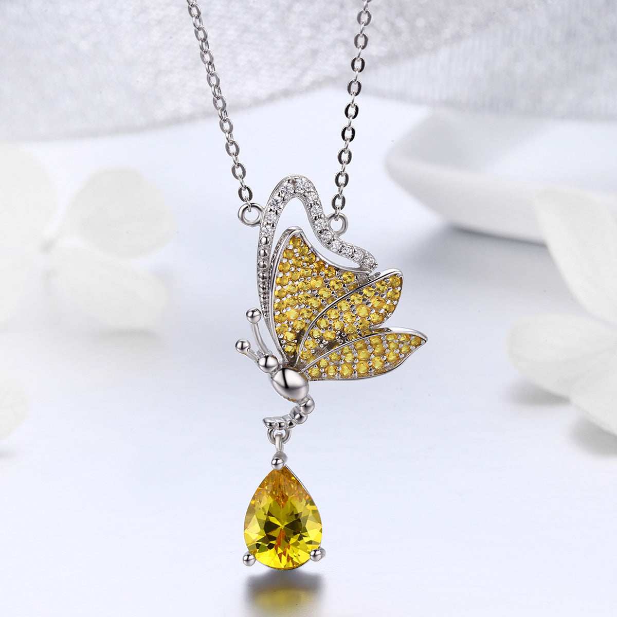 silver butterfly necklace