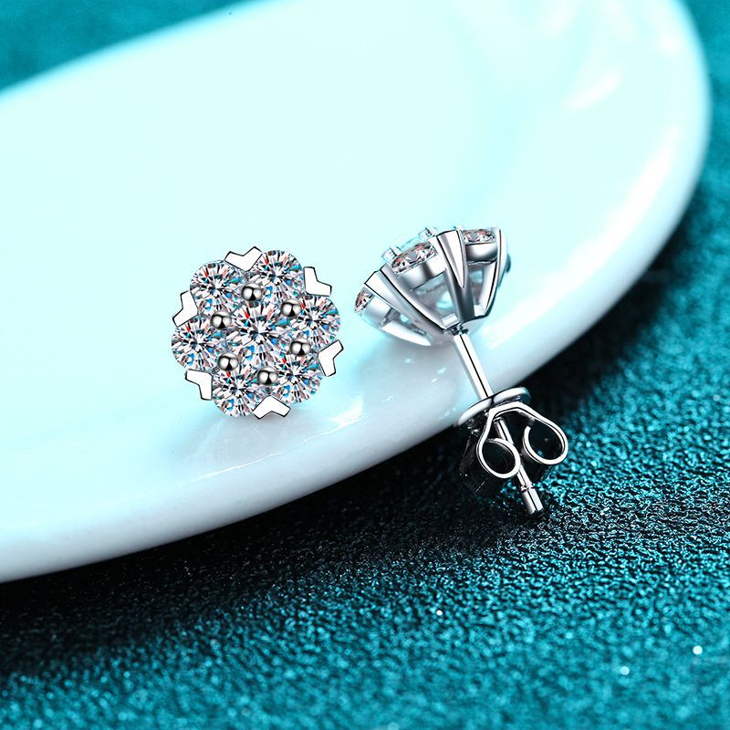 0.5ct Df Color Brilliant Round Cut Lab Created Diamond Earrings Moissanite Stud Earrings