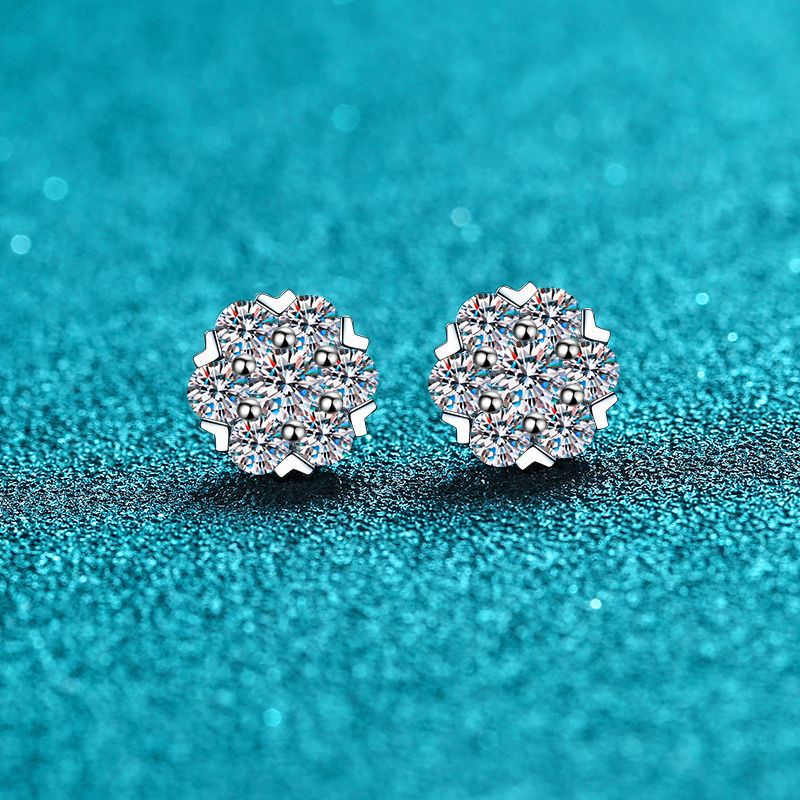 0.5ct Df Color Brilliant Round Cut Lab Created Diamond Earrings Moissanite Stud Earrings