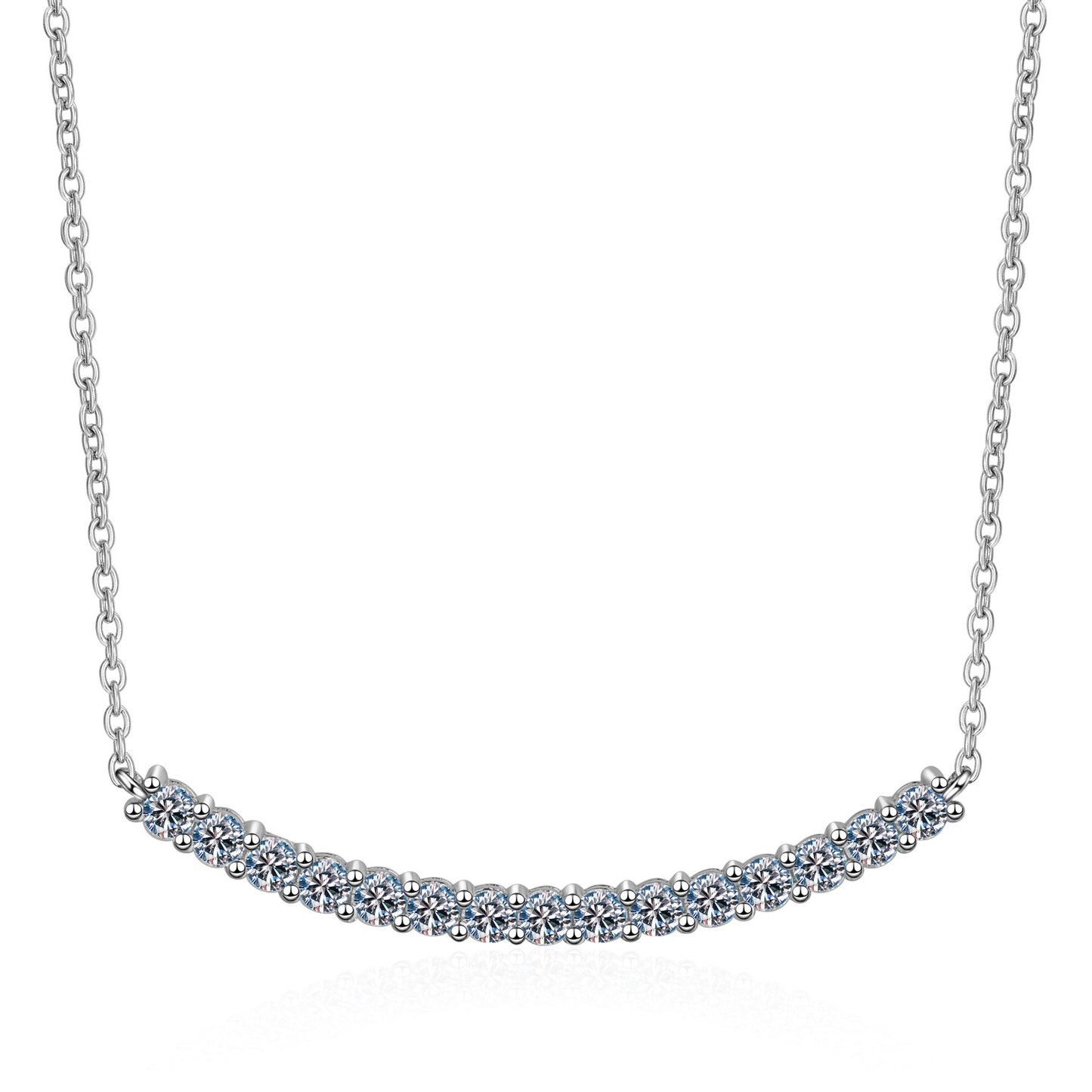 0.9ct Moissanite Psterling Silver Endant Necklace Smile Face Necklace