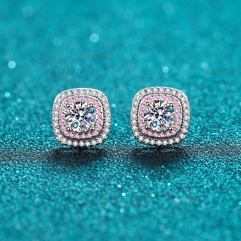 Moissanite Stud Earrings 1ct Brilliant Round Cut D Color VVS1 Clarity Lab Created Diamond Earrings 18K White Gold Plated Hypoallergenic Sterling Silver Moissanite Stud Earrings