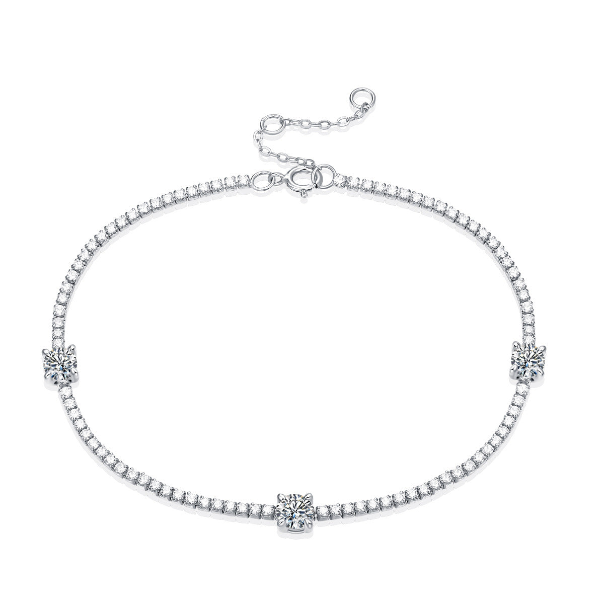 0.3ct Moissanite Tennis Bracelet Round Cut Moissanite Bracelet For Women In 925 Sterling Silver Perfect Gifts