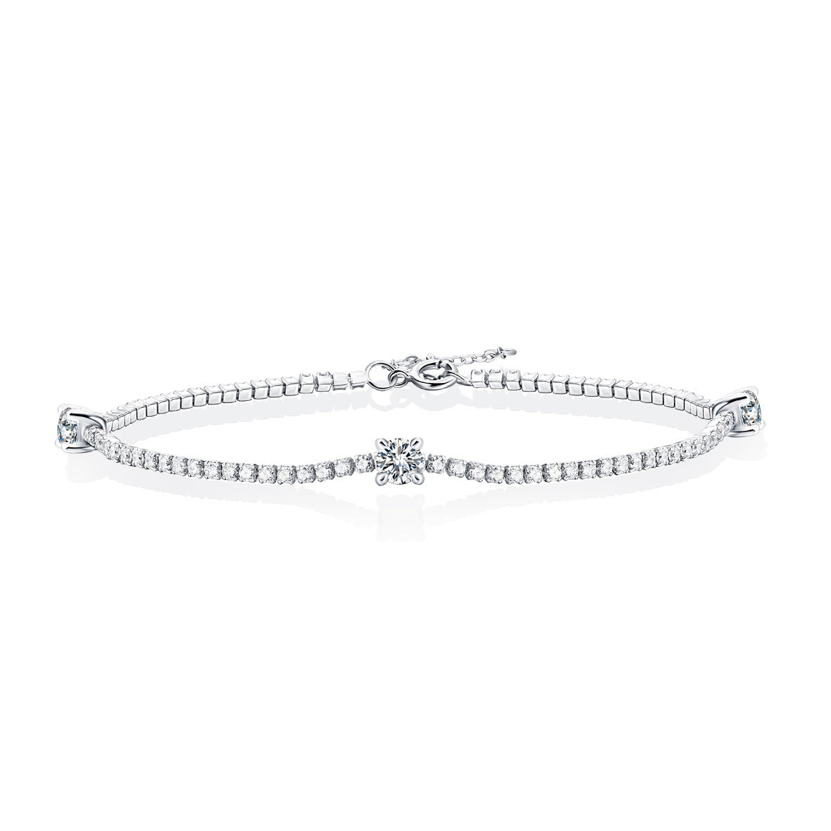 0.3ct Moissanite Tennis Bracelet Round Cut Moissanite Bracelet For Women In 925 Sterling Silver Perfect Gifts