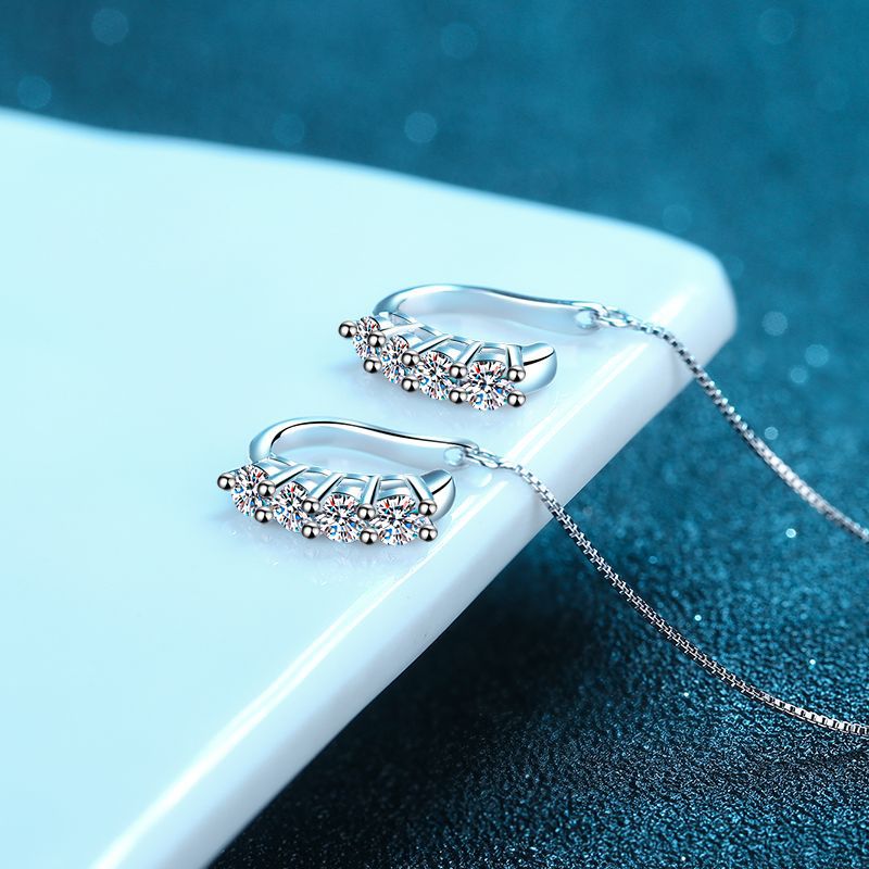 Lab Created Diamond Hoop Earrings 0.8 Ct Moissanite Hoop Earrings