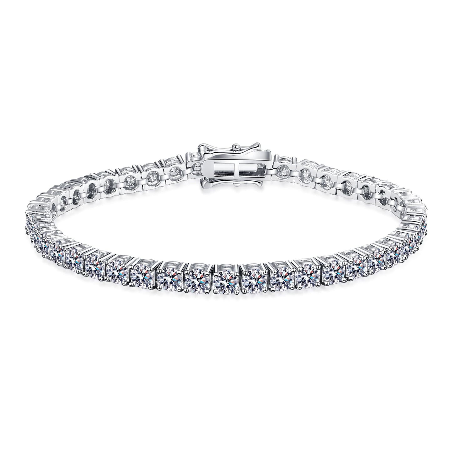 925 Sterling Silver 0.1ct/0.3ct Moissanite Tennis Bracelet