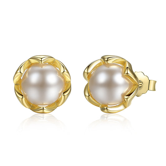 silver pearl jewellery earrings with fresh water pearl