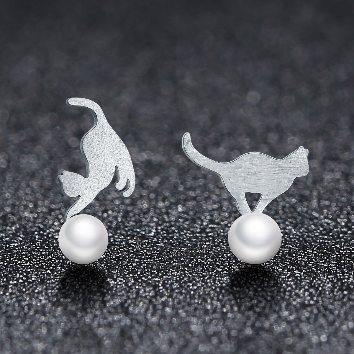 silver animal earrings