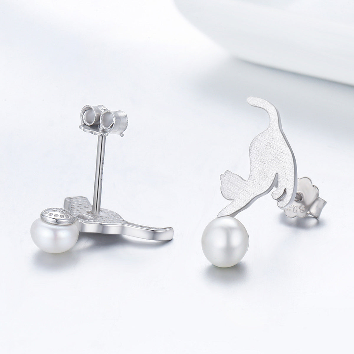 silver animal earrings