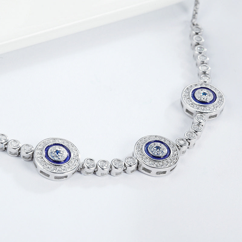 Sterling silver greek eye lucky eye bracelet evil eye jewelry