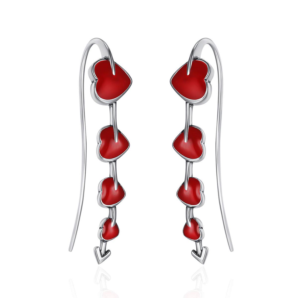 silver earrings online long earrings Fashion Sterling silver jewelry for Valentine's day