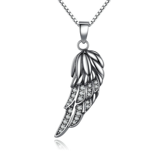 Jewelry silver chain angle wing necklace personalized necklace for mom