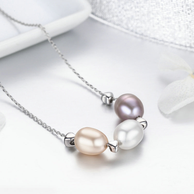 sterling silver pearl jewellery necklace freshwater pearl necklace