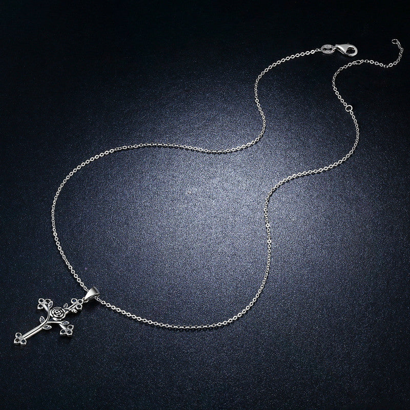 sterling silver cross pendant necklace cross necklace with sterling silver chain