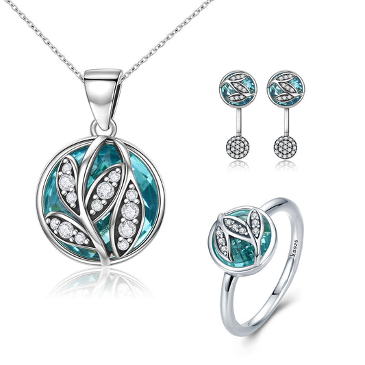 2022 Fashion Sterling silver jewelry set for Mothers' day sterling silver rings earrings