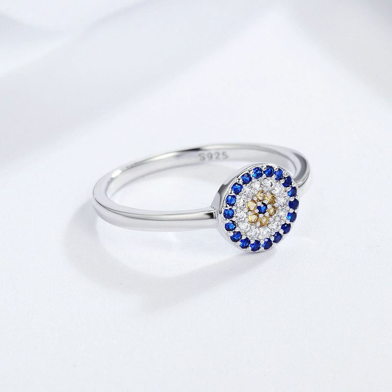 Evil eye anniversary rings  evil eye jewelry sterling silver wedding rings with cubic zircon