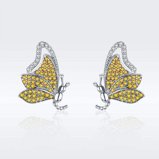 silver butterfly earrings