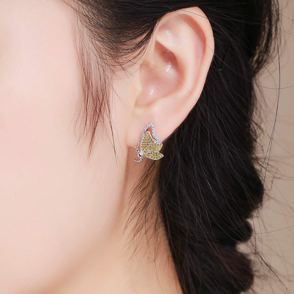 silver butterfly earrings