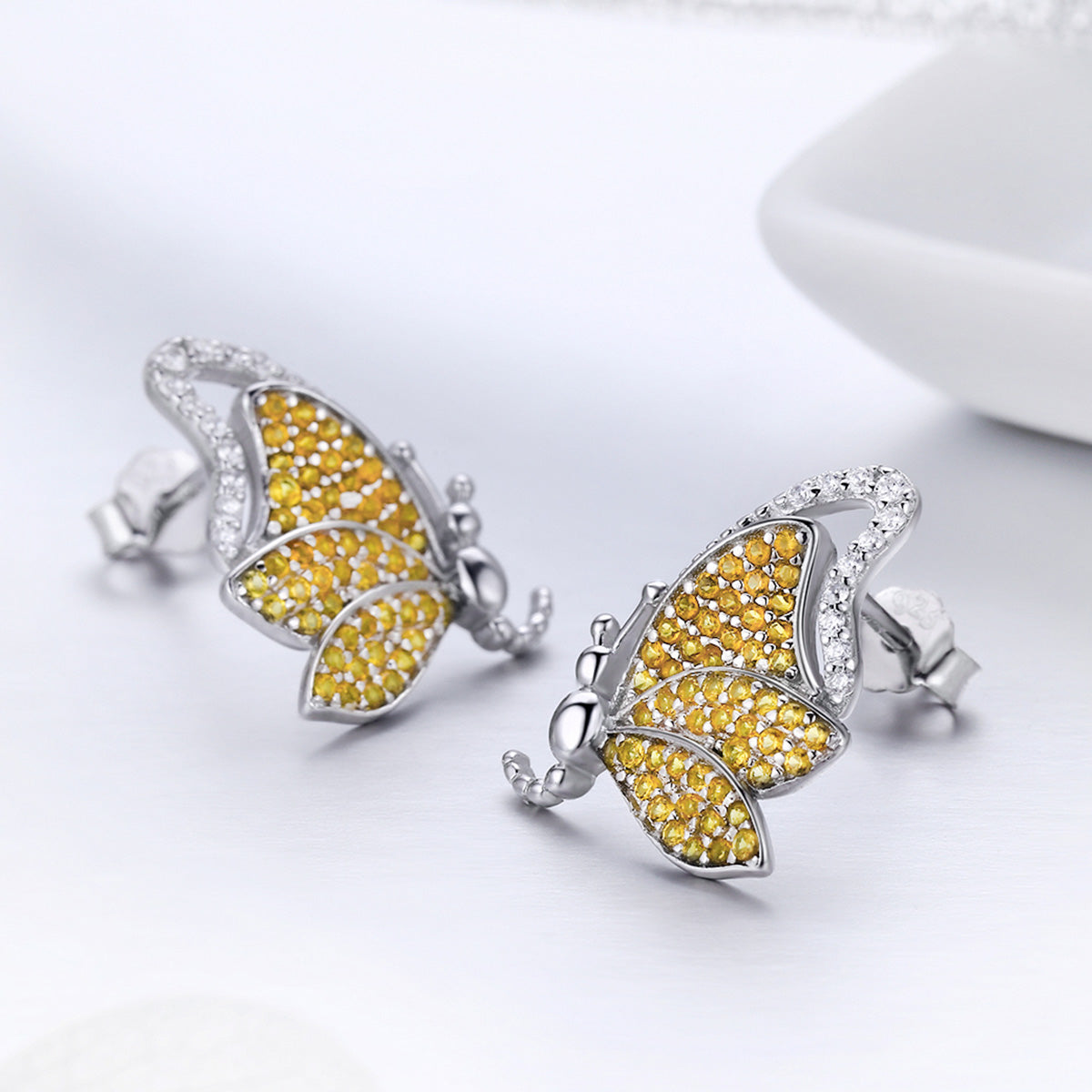 silver butterfly earrings
