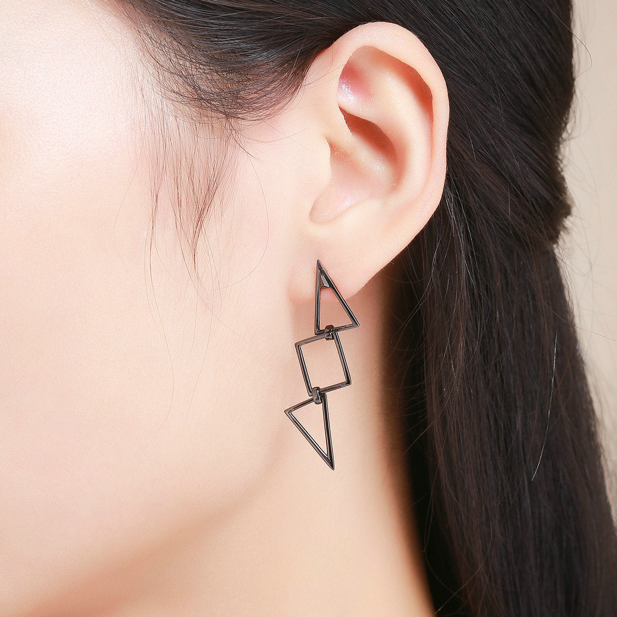 Fashion geometric earrings Sterling silver geometric stud earrings jewelry