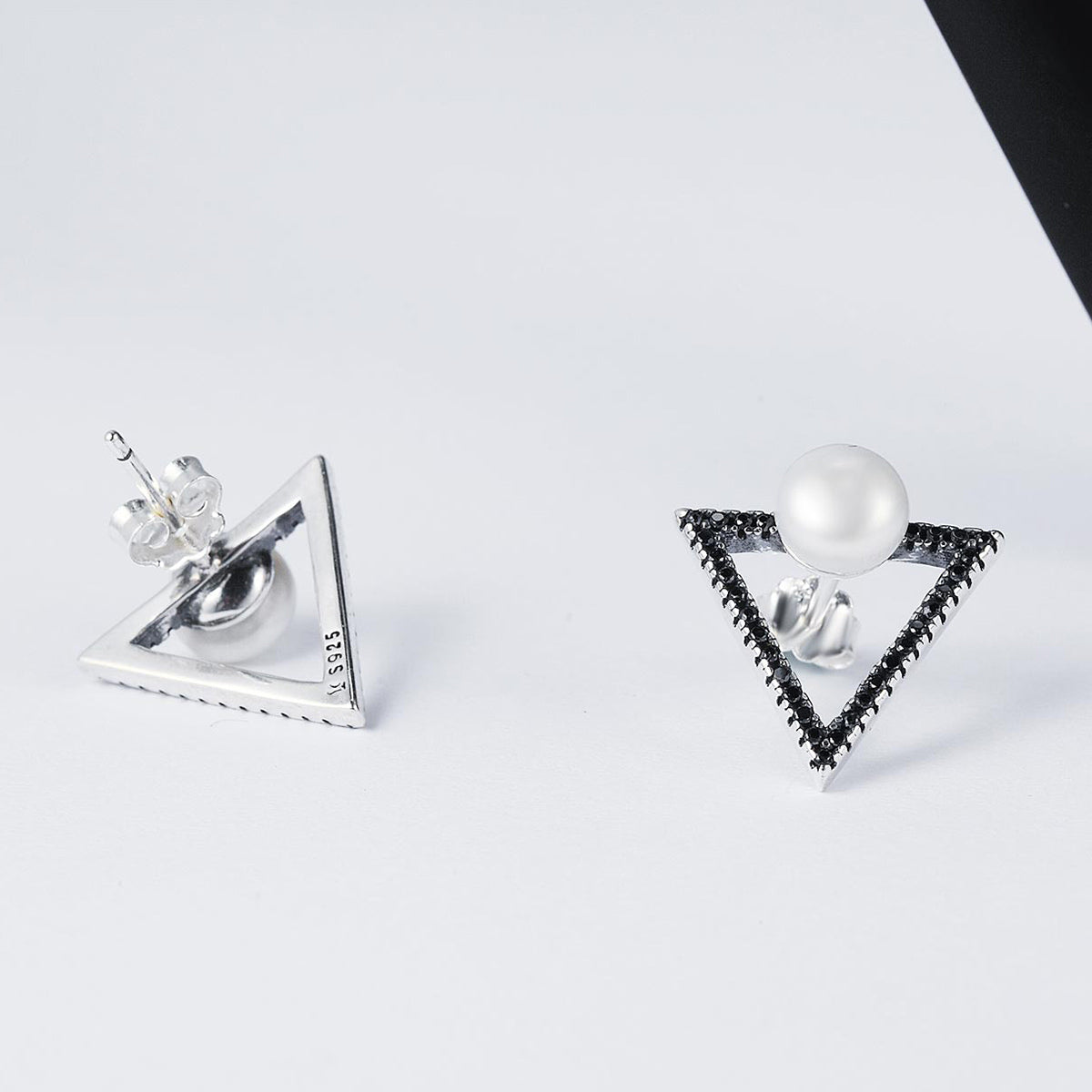 Fashion geometric earrings Sterling silver geometric shape earrings