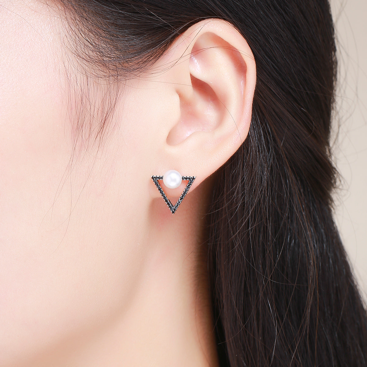 Fashion geometric earrings Sterling silver geometric shape earrings
