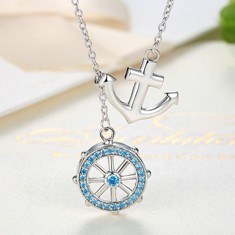 Ship wheel necklace