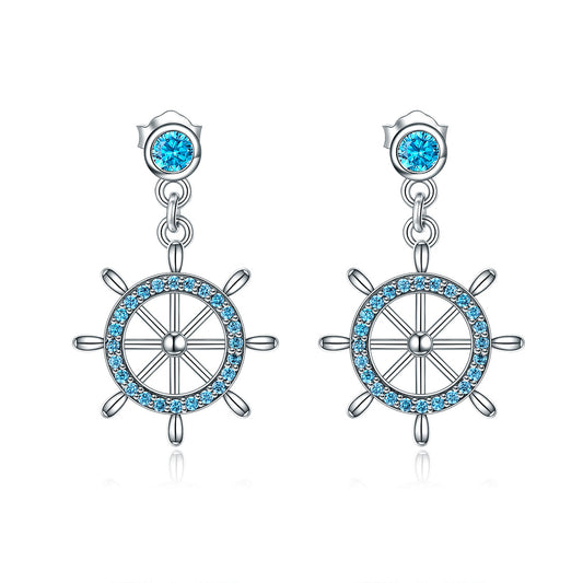 silver anchor earrings